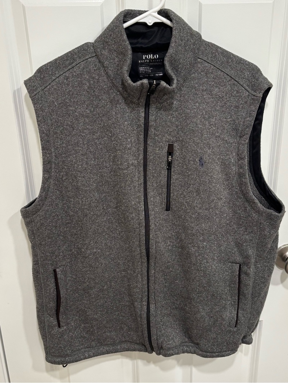 Polo Ralph Lauren Grey Fleece Full Zip Vest Mens U.S. XXL
